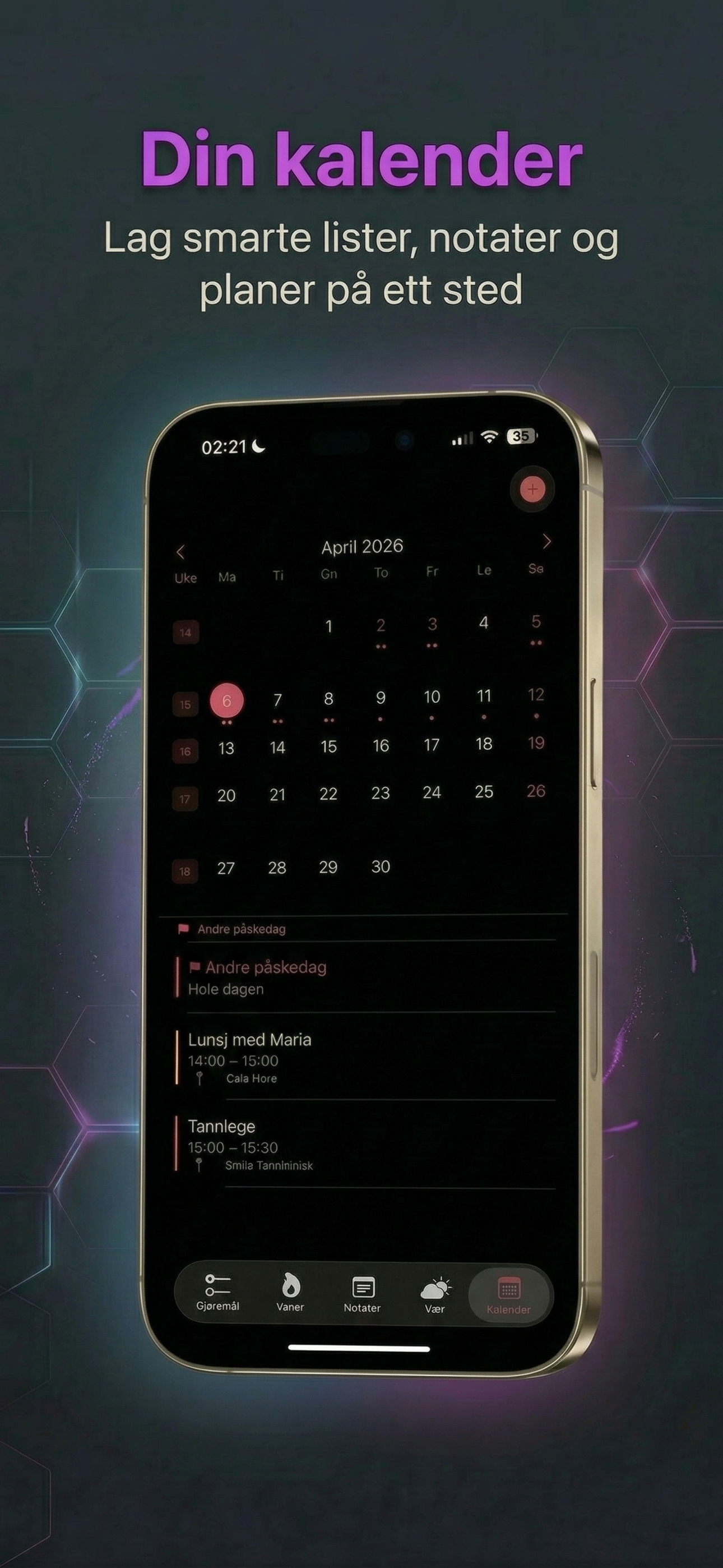 Daglig kalendervisning